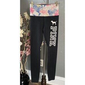 VS Victoria's Secret Fold Over Yoga Pants Leggings Size X-Small Logo Low Rise